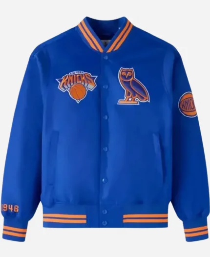 OVO NY Knicks Blue Varsity Jacket