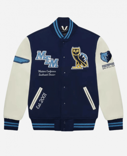 October's Very Own Memphis Grizzlies Blue Varsity Jacket For Unisex