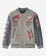 Off White Ac Milan Grey Varsity Off-Pitch Uniform Jacket