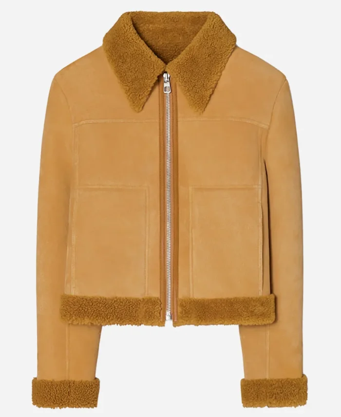 Olivia Ponton Brown Shearling Suede Jacket