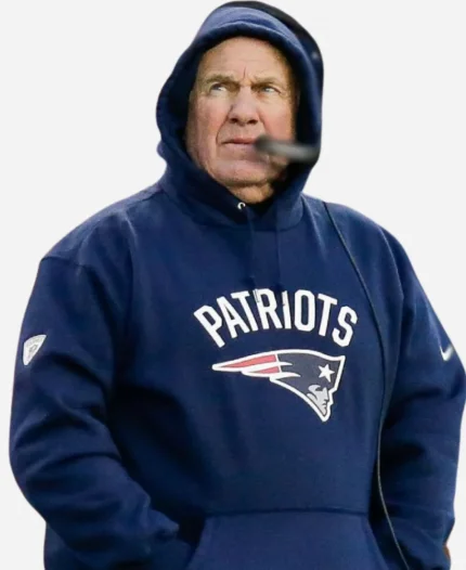 Patriots Bill Belichick Blue Pullover Hoodie