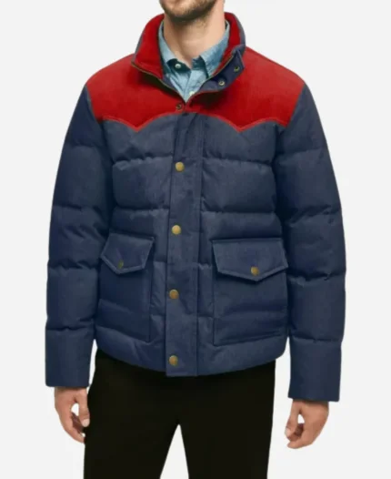 Paul Rudd Friendship 2025 Austin Blue Puffer Jacket