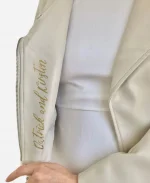 Personalized Painted Leather White Bridal Jacket