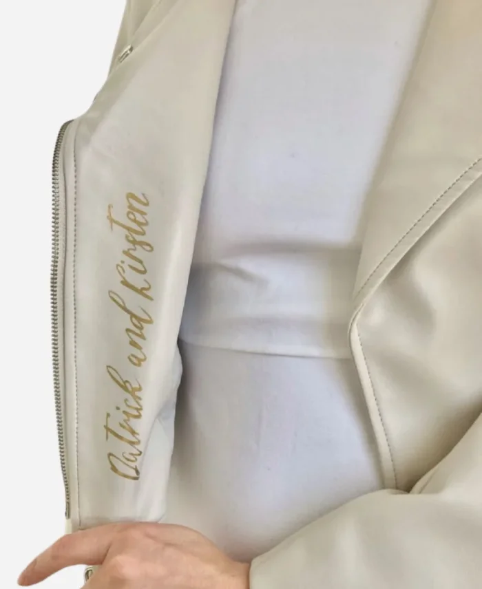 Personalized Painted Leather White Bridal Jacket