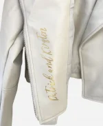 Personalized Painted White Leather Bridal Jacket