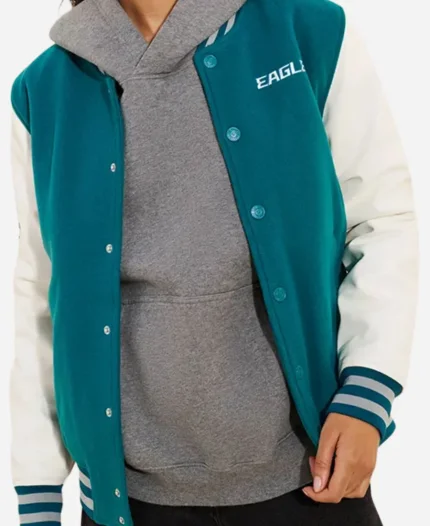 Philadelphia Eagles 2025 Green Wool Varsity Bomber Jacket
