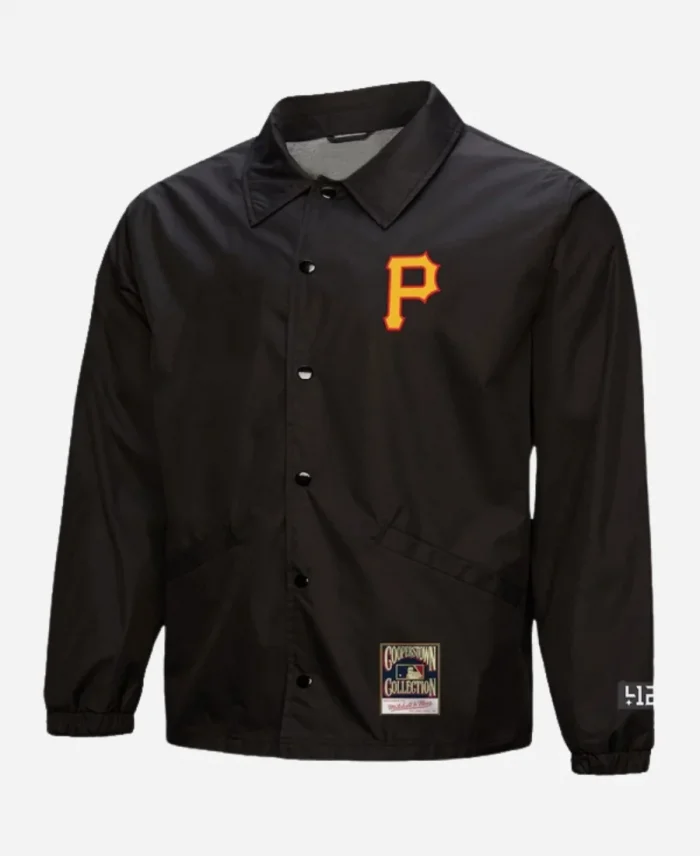Pittsburgh Pirates Mitchell & Ness x 412 Black Full-Snap Coaches Jacket For Men’s