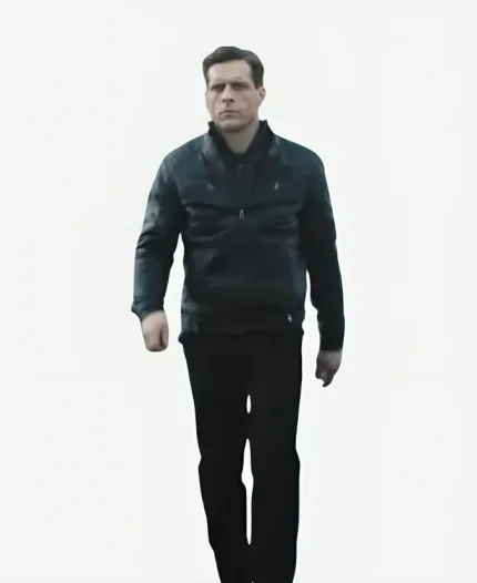 Quentin D’Hainaut Movie Last Bullet 2025 Yuri Black Leather Jacket