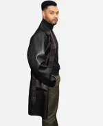 Regé-Jean Page Movie Black Bag 2025 Col. James Stokes Black Leather Coat