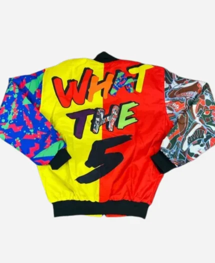Retro What The 5s Multicolor Letterman Jacket For Sale