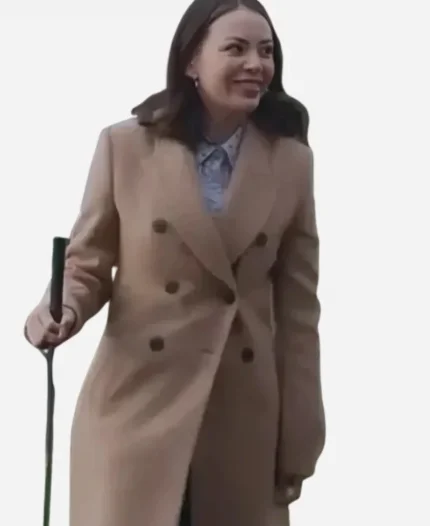 Return to Office 2025 Janel Parrish Beige Trench Coat