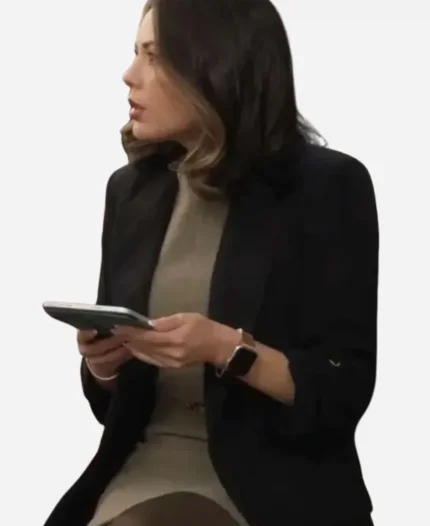 Return to Office 2025 Janel Parrish Black Coat