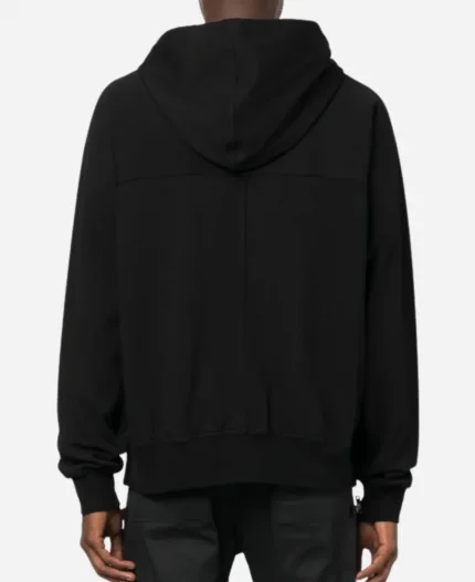  Rick Owens Black Zip-Up Hoodie For Sale