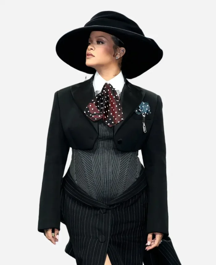 Rihanna 2025 Met Gala Black Cropped Blazer