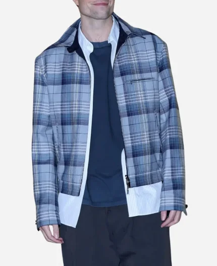 Robert Pattinson Mickey 17 Plaid Cotton Jacket For Sale