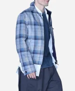 Robert Pattinson Movie Mickey 17 Mickey Barnes Plaid Cotton Jacket For Sale