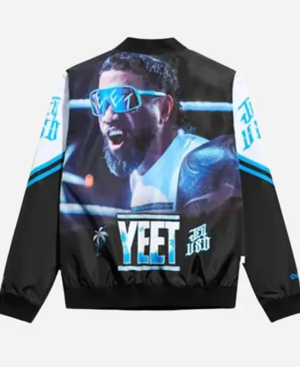 Royal Rumble 2025 Winner Jey Uso Yeet Black Fanimation Bomber Jacket