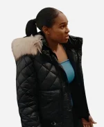 Sabrina Clarke Supacell Black Hooded Fur Jacket