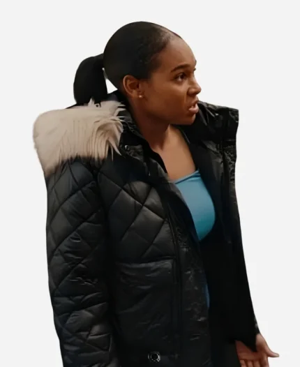 Sabrina Clarke Supacell Black Hooded Fur Jacket