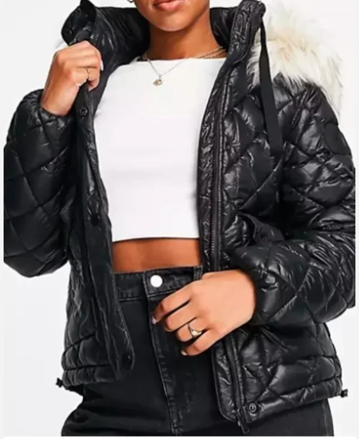 Sabrina Clarke Supacell Hooded Black Fur Jacket