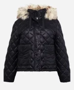 Sabrina Clarke Supacell Hooded Black Fur Jacket For Women