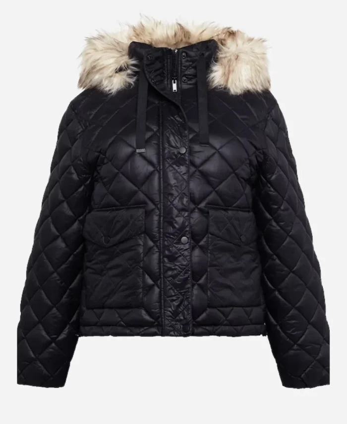 Sabrina Clarke Supacell Hooded Black Fur Jacket For Women