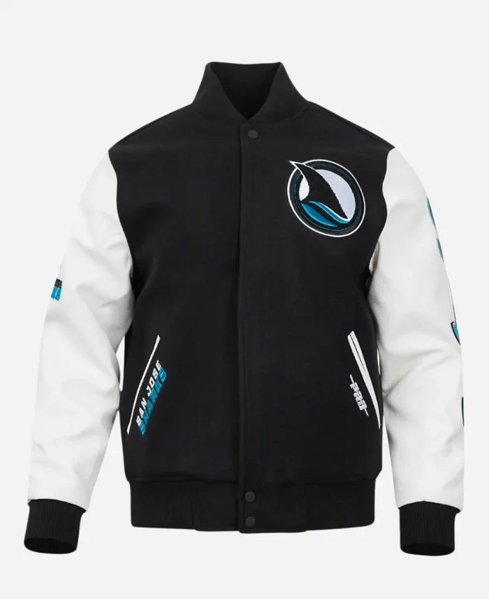 San Jose Sharks Black Varsity Jacket