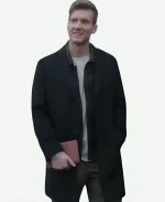 Scott Michael Foster Movie Return to Office 2025 Tom Black Wool Trench Coat