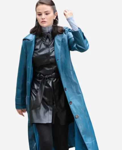 Selena Gomez NYC 2025 Leather Coat