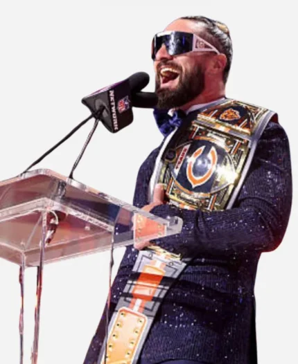 Seth Rollins NFL Draft 2025 Blue Sequin Blazer
