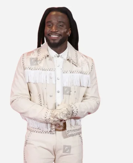 Shaboozey ACM Awards 2025 White Fringe Jacket