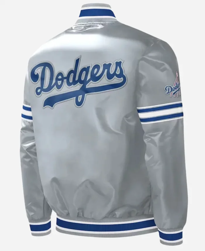 Slider Los Angeles Dodgers Grey Starter Satin Full-Snap Jacket