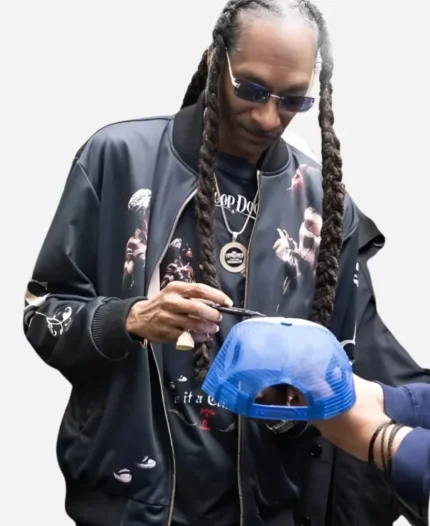 Snoop Dogg NYC 2025 Black Printed Bomber Jacket