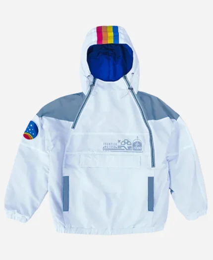 Starfield Constellation White and Grey Hooded Jacket For Unisex