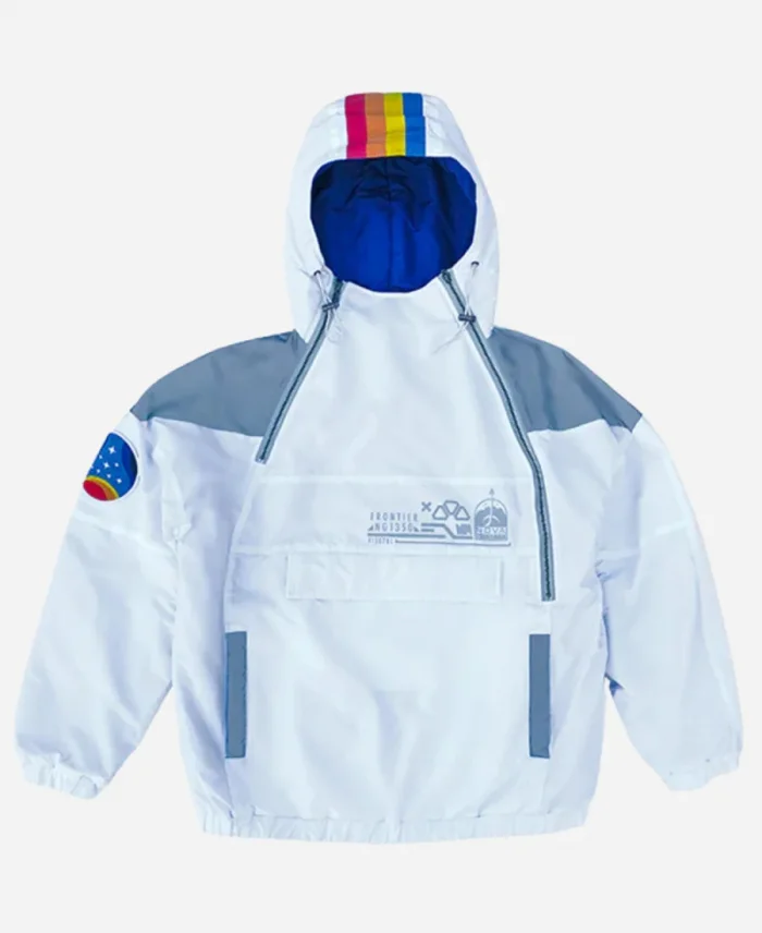 Starfield Constellation White and Grey Hooded Jacket For Unisex