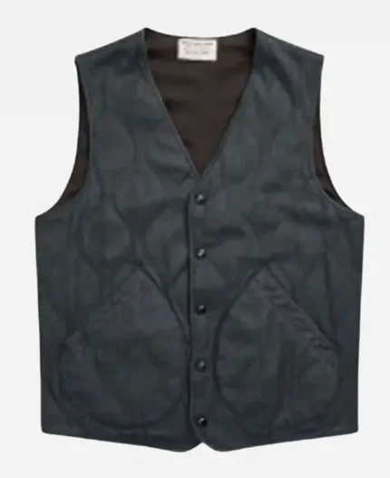 Staten Kirkland TV Series Ransom Canyon 2025 Josh Duhamel Grey Quilted Vest