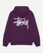Stussy Basic Pigment Dyed Pullover Purple Hoodie