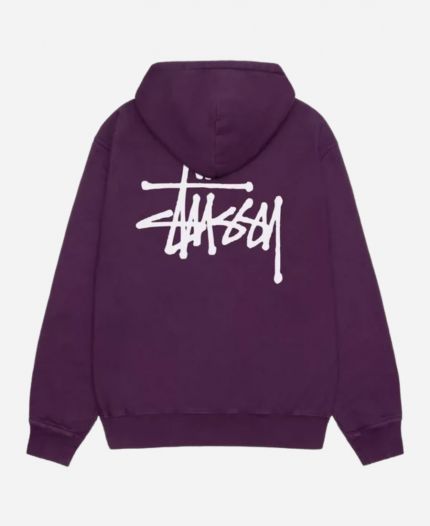 Stussy Basic Pigment Dyed Pullover Purple Hoodie