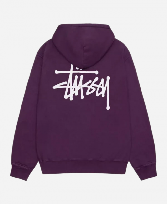 Stussy Basic Pigment Dyed Pullover Purple Hoodie
