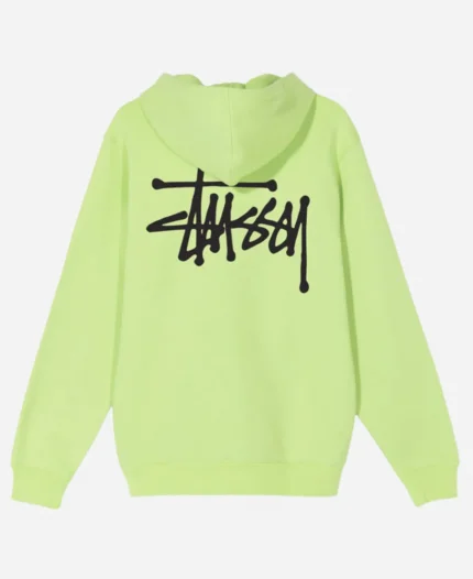 Stussy Basic Pullover Green Hoodie For Sale