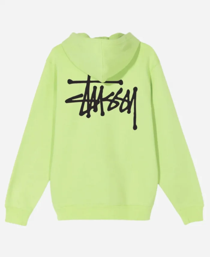 Stussy Basic Pullover Green Hoodie For Sale