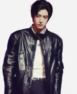 Sunghoon Black Leather Jacket