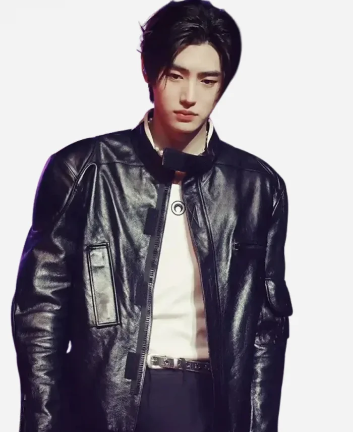 Sunghoon Black Leather Jacket