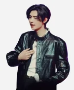 Sunghoon Leather Black Jacket