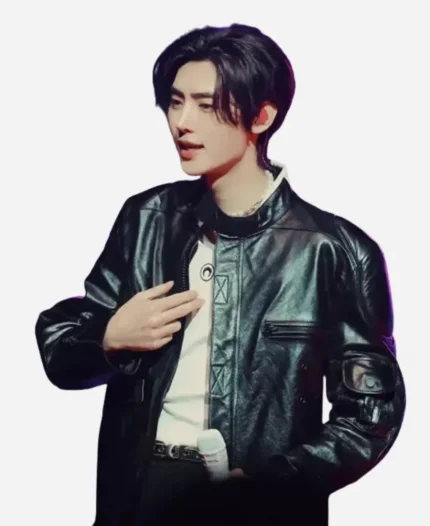 Sunghoon Leather Black Jacket