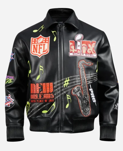 Super Bowl LIX 2025 Black Leather Jacket