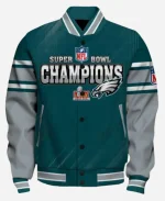 Super Bowl LIX 2025 Philadelphia Eagles Champions Green Varsity Bomber Jacket