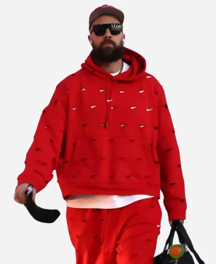 Super Bowl Travis Kelce Red Hoodie