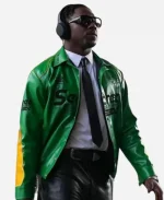 Su­per Bowl LIX Damar Ham­lin Green Leather Jacket