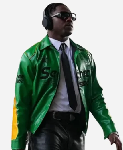Su­per Bowl LIX Damar Ham­lin Green Leather Jacket
